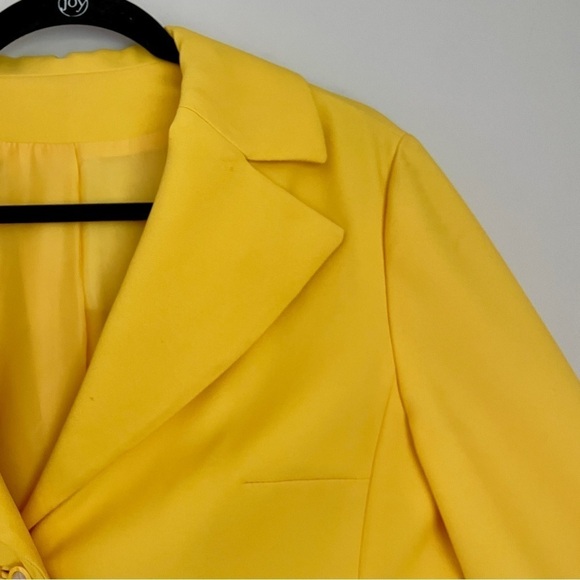 🎯3/$10 Vintage VTG David Crystal Vibrant Sunny Yellow Blazer Jacket 16 - Picture 3 of 6